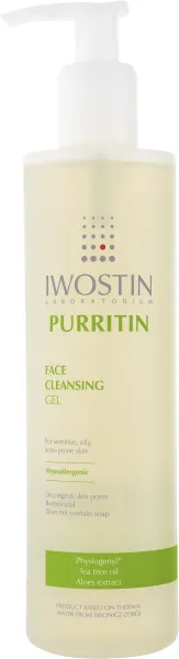 Veido prausimosi gelis į akne linkusiai odai IWOSTIN PURRITIN 300ml