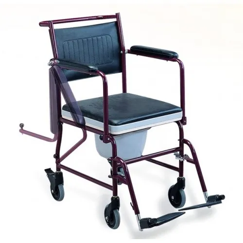 Tualeto kėdė su ratukais, nuleidžiamos rankų atramos
