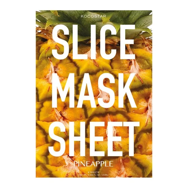 KOCOSTAR elastingumo suteikianti lakštinė veido kaukė su ananasu (2 lakštai)