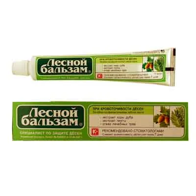 Dantų pasta kraujuojančioms dantenoms LESNOJ BALZAM su ąžuolo žievės ir pušų ekstraktu 75ml