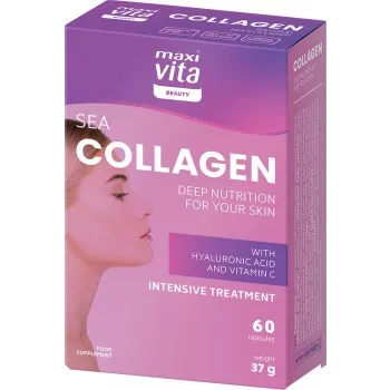 Maisto papildas MAXIVITA Jūrinis Kolagenas su Hialurono rūgštimi ir vitaminu C N60