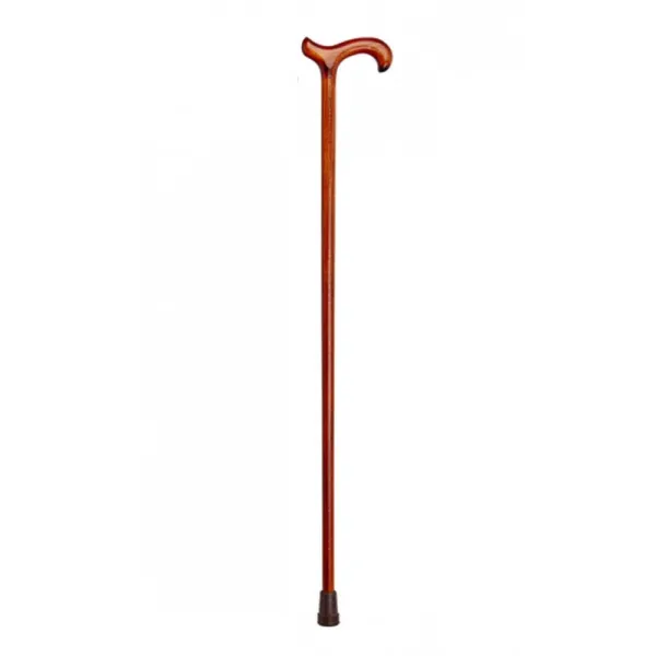 Medinė lazdelė riesta rankena, rudos spalvos