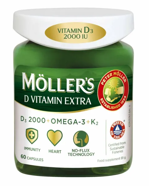 Maisto papildas MOLLER'S Strong Vitamin D kapsulės N60