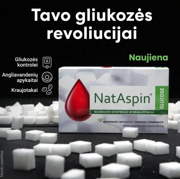 Maisto papildas NATASPIN Glucose kapsulės N30