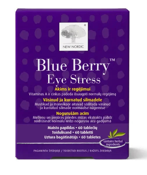 Maisto papildas NEW NORDIC Blue Berry Eye Stress tabletės N60