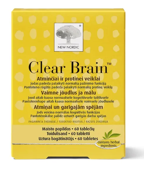 Maisto papildas NEW NORDIC Clear Brain tabletės N60