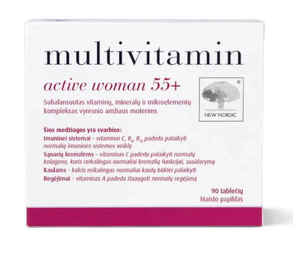 Maisto papildas NEW NORDIC Multivitamin active woman 55+  N90