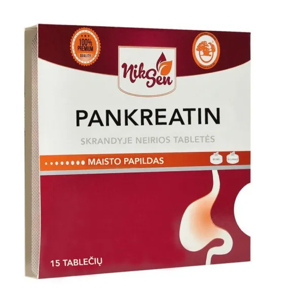 Maisto papildas NIKSEN Pankreatin 200mg tabletės N15