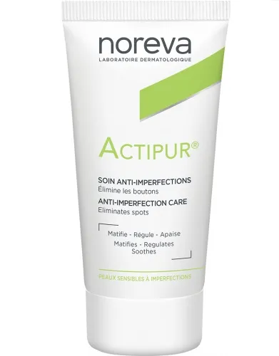 NOREVA ACTIPUR dieninis kremas padedantis pašalinti spuogus ir inkštirus 30ml