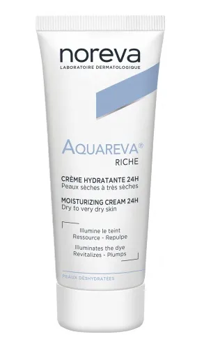 NOREVA AQUAREVA 24 val. drėkinantis - matitinantis veido kremas riebi tekstūra 40ml