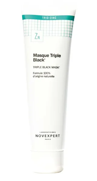 NOVEXPERT trejopo poveikio juoda, valomoji kaukė veidui su ZINK-TRIO kompleksu 70g