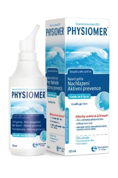 Izotoninis nosies purškalas (jūros vanduo) PHYSIOMER GENTLE JET (švelni srovė) 135ml