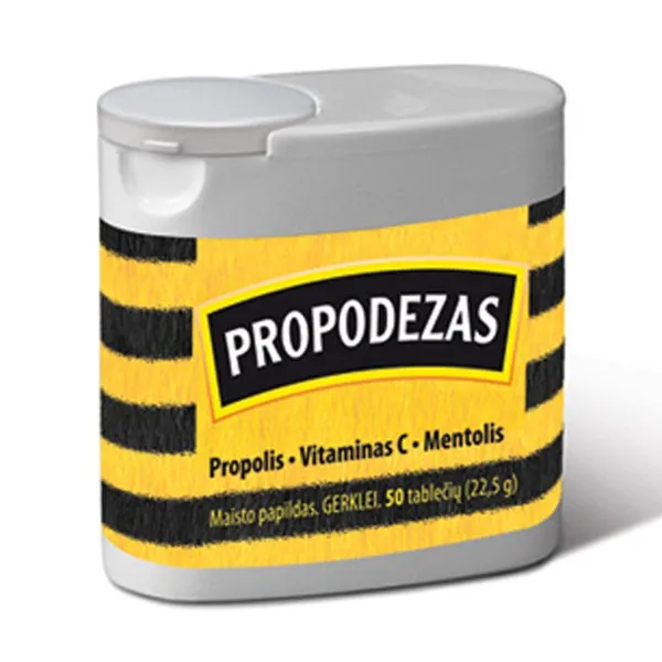 Bičių pikio tabletės PROPODEZAS su erškėtuogėmis N50