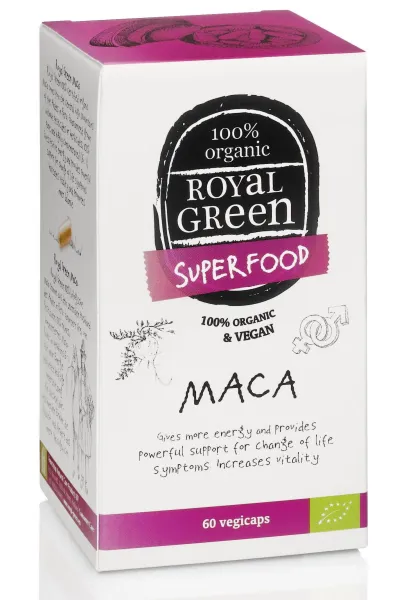 Maisto papildas ROYAL GREEN MACA BIO 500mg N60 - 100% natūralus