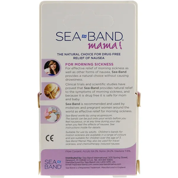 Apyrankė nuo pykinimo SEA-BAND mama (suaug. rausva)