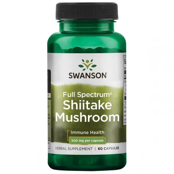Maisto papildas SWANSON SHIITAKE (Valgomasis dantenis) 500mg N60