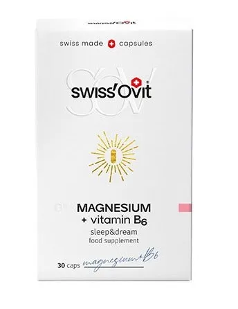 Maisto papildas SWISSOVIT Magnis + vitaminas B6 caps. N30