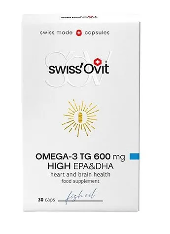 Maisto papildas SWISSOVIT Omega-3 TG 600mg žuvų taukai caps. N30