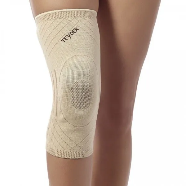 Elastinis kelio įtvaras su šoniniais fiksatoriais TEYDER Gold (juoda sp.)