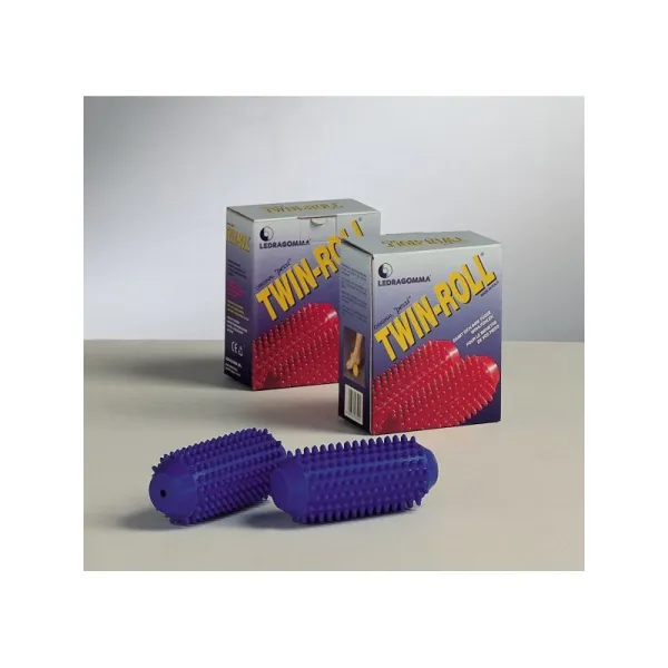 Masažo ritinėlis TWIN-ROLL mėlynas, Ilgis-15cm