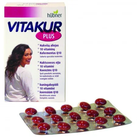 Maisto papildas moterims VITAKUR PLUS N30 (Nakvišų aliejus)