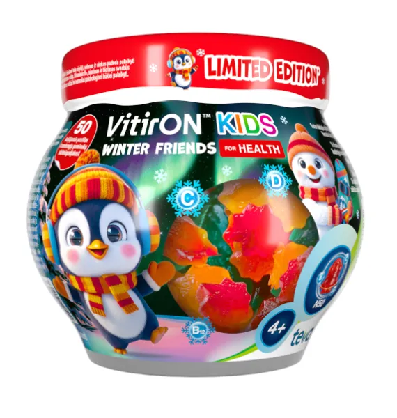 Maisto papildas VITIRON KIDS Winter friends for health kramtomieji guminukai N50