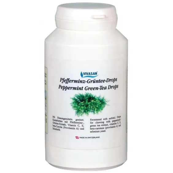 Maisto papildas ŽALIOJI ARBATA su pipirine mėta VIVASAN N120