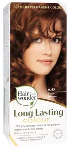 HAIRWONDER (spalva: raudonmedžio varinė 6.45) plaukų dažai ilgalaikiai su 9 ekologiškais augaliniais ekstraktais