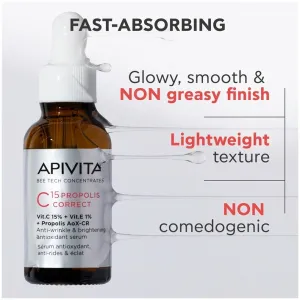 APIVITA C15 Propolis Correct veido serumas 30ml