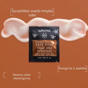 APIVITA EXPRESS BEAUTY kaukė veido su bičių pieneliu stangrinanti 8ml N2