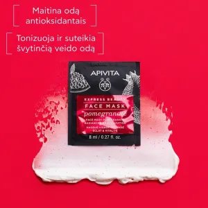 APIVITA EXPRESS BEAUTY kaukė veido su granatais gaivinamoji 8ml N2