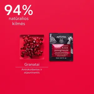 APIVITA EXPRESS BEAUTY kaukė veido su granatais gaivinamoji 8ml N2