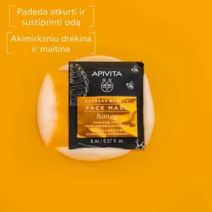APIVITA EXPRESS BEAUTY kaukė veido su medumi drėkinamoji 8ml N2