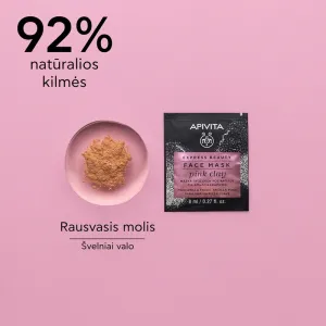APIVITA EXPRESS BEAUTY kaukė veido su rausvuoju moliu šveliai valanti 8ml N2