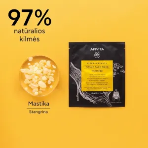 APIVITA EXPRESS BEAUTY lakštinė veido kaukė su mastikos aliejais stangrinanti N1