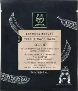 APIVITA EXPRESS BEAUTY lakštinė veido kaukė su saldžiąja ceratonija valanti N1