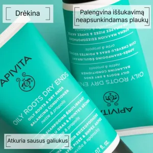 APIVITA kondicionierius riebios šaknys - sausi galiukai 150ml