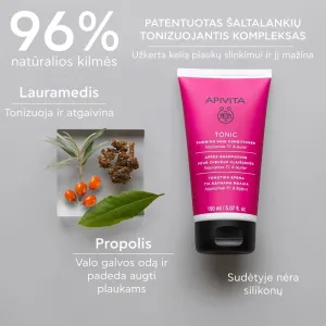 APIVITA kondicionierius tonizuojamasis slenkantiems plaukams 150ml
