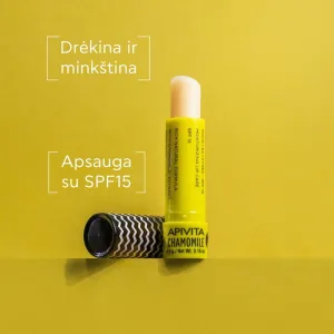 APIVITA lūpų pieštukas su ramunėlėmis SPF15 4.4g