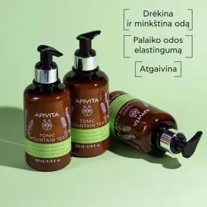 APIVITA pienelis kūnui su kalnų arbata tonizuojamasis 200ml
