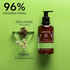 APIVITA pienelis kūnui su kalnų arbata tonizuojamasis 200ml
