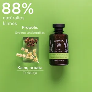 APIVITA prausiklis su kalnų arbata tonizuojamasis 250ml