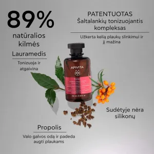 APIVITA šampūnas moterims tonizuojamasis 250ml