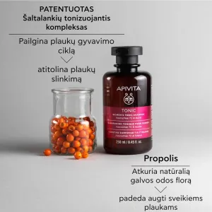 APIVITA šampūnas moterims tonizuojamasis 250ml