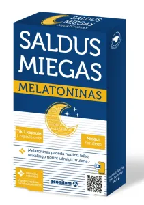 Maisto papildas ACONITUM Saldus miegas Melatoninas 1mg kapsulės N30