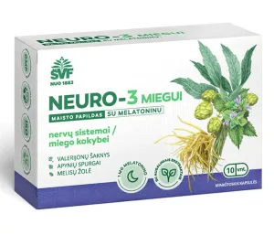Maisto papildas ŠVF Neuro - 3 miegui su melatoninu kapsulės N10