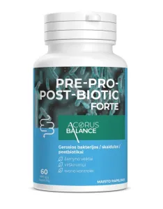 Maisto papildas Acorus Balance Pre - Pro - Post - Biotic FORTE gerosios bakterijos kapsulės N60