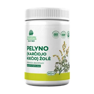 Maisto papildas ŠVF Karčiųjų kiečių (pelyno) žolė kapsulės N60