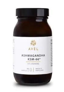Maisto papildas AVEL ASHWAGANDHA KSM-66® 5% vitanolidų kapsulės N90