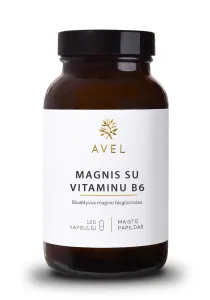 Maisto papildas AVEL MAGNIS SU VITAMINU B6 bioaktyvus magnio bisglicinatas kapsulės N120